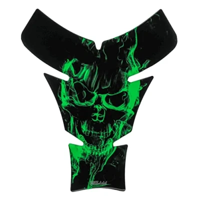Abbildung von BIKE label Tankpad Motorrad Skull Grün kompatibel für Kawasaki X500143VA