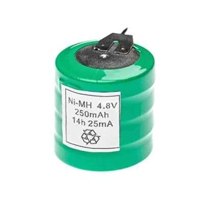 Abbildung von vhbw NiMH Ersatz Knopfzellen Akku Typ V250H 3 Pins 250mAh 4,8V kompatibel mit Modellbau Akkus, Solar Leuchten UVM.