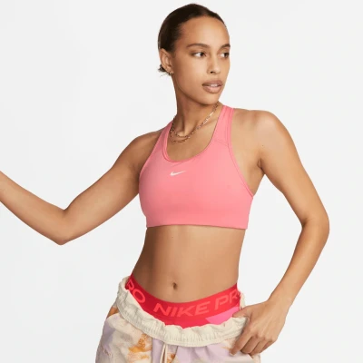 Abbildung von NIKE Performance MED PAD BRA Sportbh mit mittlerer Stützkraft, Damen, Größe: XS, Coral chalk/white
