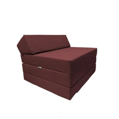 Abbildung von FORTISLINE Klappmatratze 200x70x10 cm 3 teilige Faltmatratze klappbare Gästematratze Campermatratze mit wasserfestem Outdoor Bezug Würfelmatratze Gästebett Wohnwagenmatratze Bordeaux