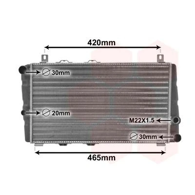 Abbildung von VAN WEZEL 76002002 Kühler, Motorkühlung Aluminium 488 285 33 Kühlrippen mechanisch gefügt SKODA: 130 Limousine