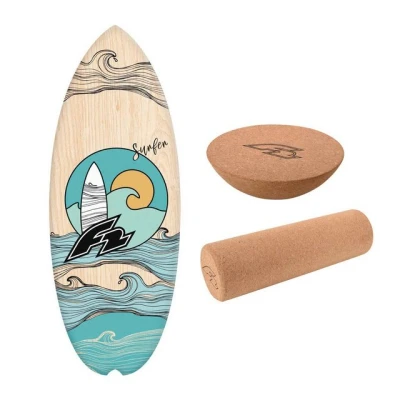 Abbildung von F2 Set Balance Board Halfshell 88x32cm + Halbkugel und Korkrolle