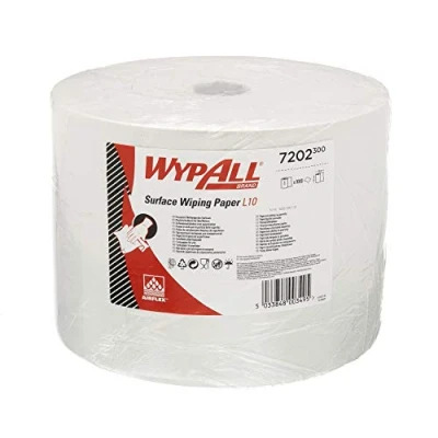 Abbildung von WypAll 7202 Papierwischtücher für Oberflächen L10, Jumborolle, 1 lagig, weiß (1 Rolle x 1.000 Wischtücher)