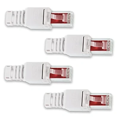 Abbildung von NAmobile 4X Netzwerkstecker Netzwerk Stecker werkzeuglos Cat7 Cat6 Cat5 LAN Kabel RJ45 ohne Werkzeug werkzeugfrei Verlegekabel Patchkabel Netzwerkkabel Crimpstecker