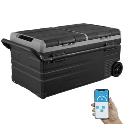 Abbildung von VEVOR Tragbarer Kühlschrank Gefrierfach Auto 95L Dual Zone Tragbar 80W Kühlbox