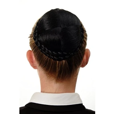 Abbildung von WIG ME UP N796 1B Dutt Haarteil aufwendig geflochten Haarknoten Tracht Steck Kamm Schwarz Samtschwarz