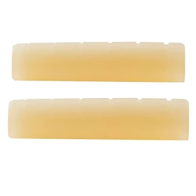Abbildung von Musiclily Pro 44mm Gekerbt E Gitarre und Akustikgitarre Ungebleicht Knochensattel Bone Nut für 6 saitiges Epiphone Pre 2014 (2 Stück)