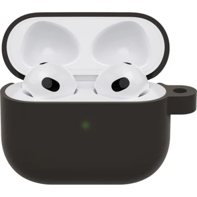 Abbildung von OtterBox Soft Touch Kopfhörer Hülle für AirPods (3rd gen), stoßfeste, sturzsichere, ultraflache, Kratz und Abriebfeste Schutzhülle Apple AirPods, inklusive Karabiner, Schwarz