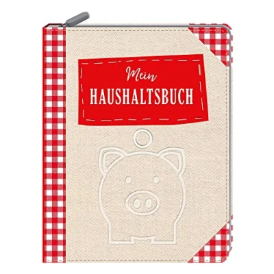 Abbildung von Mein Haushaltsbuch: Eintragbuch mit Reißverschluss für Einnahmen, Ausgaben und Finanzen, gegliederten Tabellen ihr Budget im Blick behalten, rot