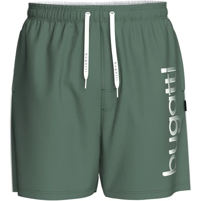 Abbildung von bugatti Badeshorts &quot;Giovanni&quot;, mit großem Logoprint auf dem linken Bein