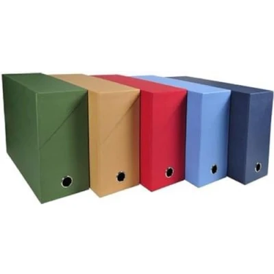 Abbildung von Exacompta 89420E 1 Transferbox aus Leinwandpapier Rückseite 120mm zufällige Farbe