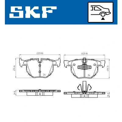 Abbildung von SKF VKBP 90372 Bremsbelagsatz für Verschleißwarnanzeiger vorbereitet BMW: 3 Limousine