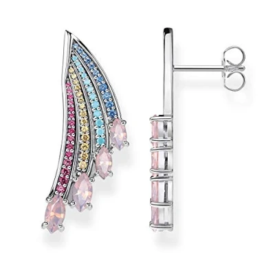 Abbildung von THOMAS SABO Ohrringe Bunter Kolibri Flügel silber, H2102 348 7, 3