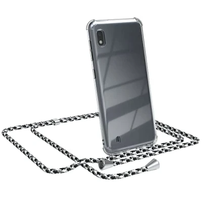 Abbildung von EAZY CASE Handykette kompatibel mit Samsung Galaxy A10 Handyhülle Umhängeband, Handykordel Schutzhülle, Silikonhülle, Hülle Band, Stylische Kette für Smartphone, Schwarz Camouflage