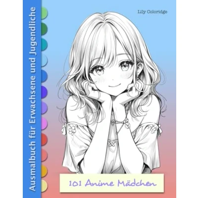 Abbildung von 101 Anime Mädchen: Kunst Ausmalbuch für Jugendliche und Erwachsene zur Entspannung, zum künstlerischen Ausdruck, achtsamen Meditation ... Halloween, Kawaii Chibi, Band 3)