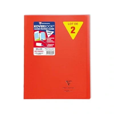 Abbildung von Clairefontaine 951407C Packung mit 10 Heften Koverbook, DIN A4+, 24 x 32 cm, Blatt, kariert, 90 g, Rot, 1 Pack