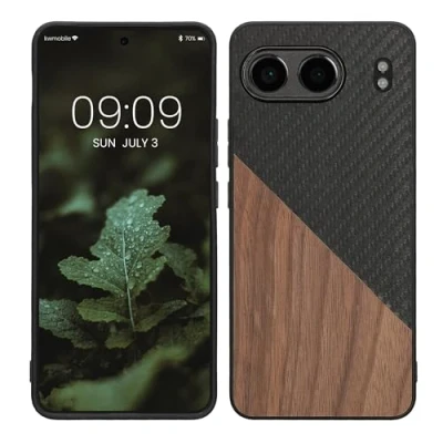 Abbildung von kwmobile Hülle kompatibel mit OnePlus Nord 4 5G Handyhülle Handy Schutzhülle Smartphone Cover Dunkelbraun Schwarz