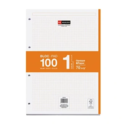 Abbildung von Miquelrius Nachfüllpapier, A4, 100 Blatt, kariert 5 mm, 4 Löcher, Orange