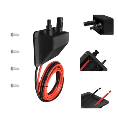 Abbildung von Sayhome ABS Doppel Kabeldurchführung mit 10ft 10awg solarkabel, Solar Dachdurchführung, IP67 UV Beständigkeit für Wohnmobil, Boot, Wohnwagen, Marine