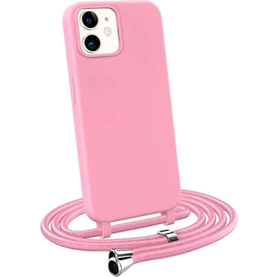 Abbildung von MyGadget Handykette für iPhone 11 [ Hülle mit verstellbaren Band ] TPU Handyhülle Handyband zum Umhängen Kordel Schnur Case Schutzhülle Rosa