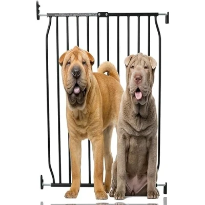 Abbildung von Bettacare Extra hohes Eco Schraubbefestigung Haustiergitter, Schwarz, 70cm 80cm, Gitter mit Einer Höhe von 100cm, Schraubbefestigtes Hundegitter, Sicherheitsgitter für Welpen.