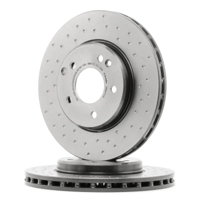 Abbildung von BREMBO XTRA LINE 09.8411.1X Bremsscheibe 288 25 5 gelocht/innenbel. beschichtet hochgekohlt mit Schrauben MERCEDES BENZ: CLK Coupe, C Klasse Limousine