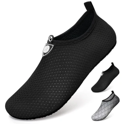 Abbildung von WateLves Wasserschuhe für Damen Herren Kinder Unisex Badeschuhe Schwimmschuhe Strandschuhe Schnelltrockend Aquaschuhe Surfschuhe Barfuss Schuhe Kd Schwarz 46/47 EU