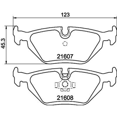 Abbildung von HELLA 8DB 355 007 511 Bremsbelagsatz für Verschleißwarnanzeiger vorbereitet BMW: 3 Compact, Limousine, Coupe