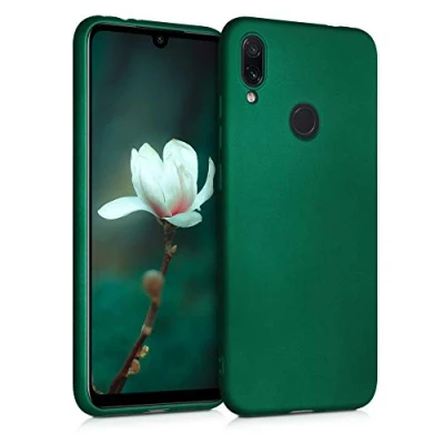 Abbildung von kwmobile Case kompatibel mit Xiaomi Redmi Note 7 / Pro Hülle Schutzhülle aus Silikon metallisch schimmernd Handyhülle Metallic Dunkelgrün