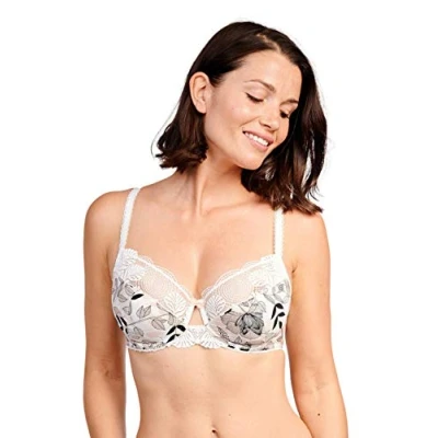 Abbildung von Sans Complexe Damen Milla 70aaf95 Klassischer B gel BH, Imprime Floral Ivoire, 85C EU