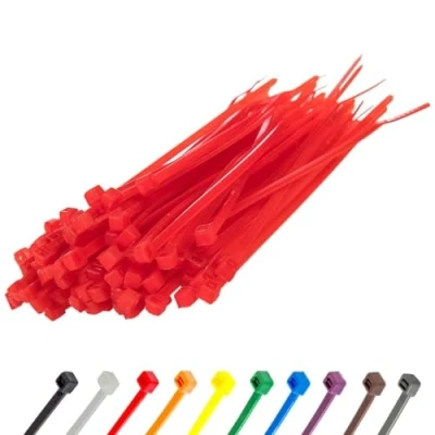 Abbildung von Gocableties Kabelbinder 100 Stück Rot, 150 mm x 3,6 mit 18,2 kg Zugfestigkeit, kleine Größe, UV Beständig Set