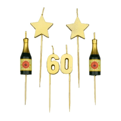 Abbildung von Partykerzen 60 Jahre 10 cm
