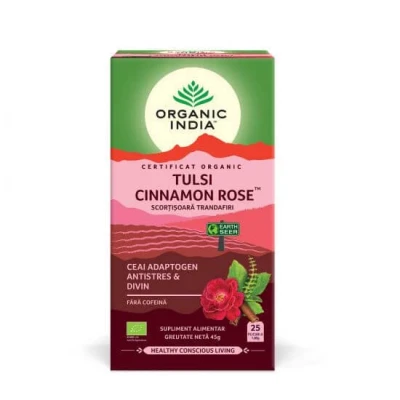 Abbildung von Organic India Tulsi Zimt Rosentee Bio Kräutertee 25 Beutel