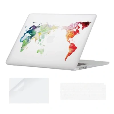 Abbildung von YOPAS Hülle für MacBook Air 15 Zoll 2024 2023 M3 M2 Modell A3114 A2941, Schutzhülle Snap Case 2024, EU Tastaturschutz und Plastik Hartschale Case, Karte