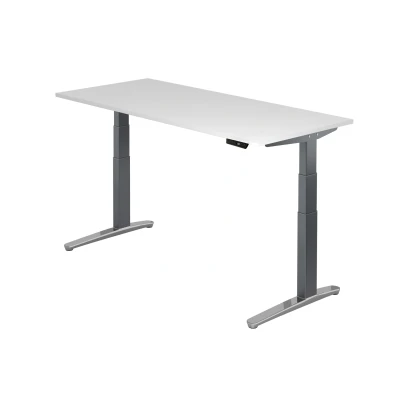 Abbildung von Hammerbacher Schreibtisch XBHM19 Weiß/Graphit Kufe poliert