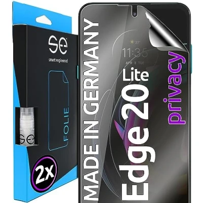 Abbildung von S.E für Motorola Edge 20 Lite Schutzfolie privacy Blickschutz Folie 2x Folien im SET aus Deutschland, Matte Anti Spy Folie, blasenfrei, Sichtschutz