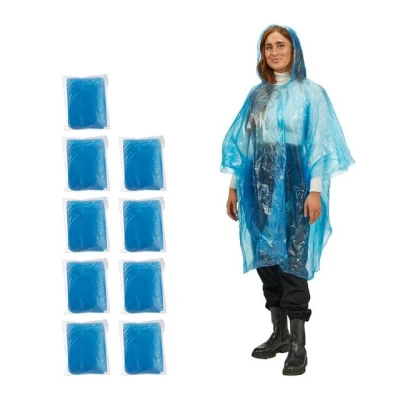 Abbildung von relaxdays Regenponcho Einweg 10er Set Blau