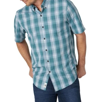 Abbildung von Wrangler Authentics Herren Zhesp3l Hemd mit Button Down Kragen, Bretagne Plaid Blau, XX Large