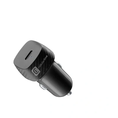 Abbildung von Cellularline USB C Car Power 20W 20 W Autoladegerät Automatischer 12V/24V Zigarettenanzünder Adapter Überlast und Kurzschlussschutz Schwarz