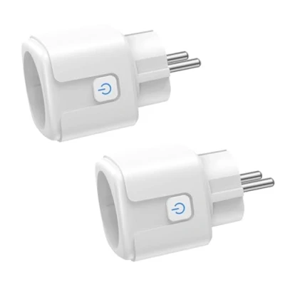 Abbildung von Smart WLAN Steckdose, 2 Stück Alexa Steckdose 16A 3680W, Home WiFi Kompatibel mit und Google Home, Strommessung APP Fernsteuerung Sprachsteuerung Zeitschaltuhr (Weiß)