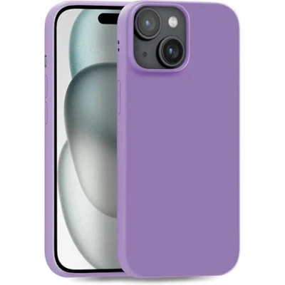 Abbildung von MyGadget Hülle kompatibel mit iPhone 15 robuste Silikon Schutzhülle TPU Case Slim Silikonhülle Back Cover Ultra Kratzfest Handyhülle matt Dunkellila