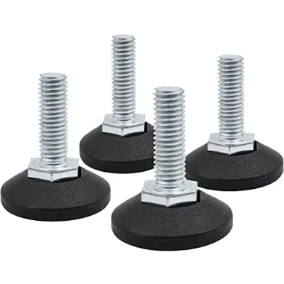 Abbildung von Design61 4X Verstellschraube Justierschraube Ø 38 mm mit verzinkter Stellschraube M8 x 40mm (Fuß drehbar)