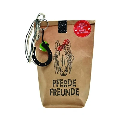 Abbildung von Wunderle Wundertüte Pferdefreunde mit Hufeisen Anhänger, Pferde Fan, Mitbringsel, Geschenk, Geschenkidee für Freundin, Frauen, Männer