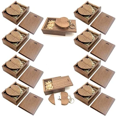 Abbildung von A Plus+ 10 Stück USB 3.0 Speicherstick 16GB Holz Flash Drive mit Holzbox (Herzform)