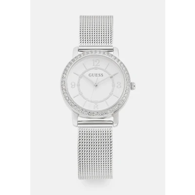Abbildung von Guess Melody Uhr silvercoloured tone, Damen, Größe: One Size, Silver coloured tone