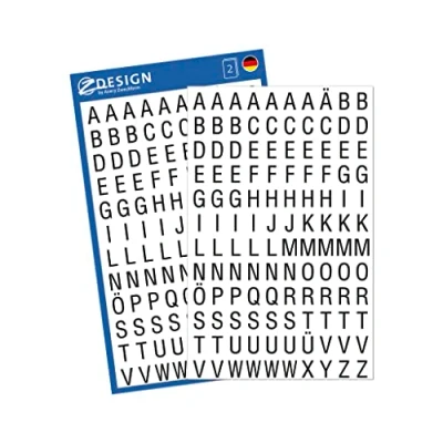 Abbildung von AVERY Zweckform 3720 Buchstaben Sticker 240 Aufkleber (glänzende Etiketten von A Z, Schriftgröße 6,5 mm, wetterfeste Folie, selbstklebend, permanent, Alphabet zum Dekorieren, Gästebuch, Fotoalbum)