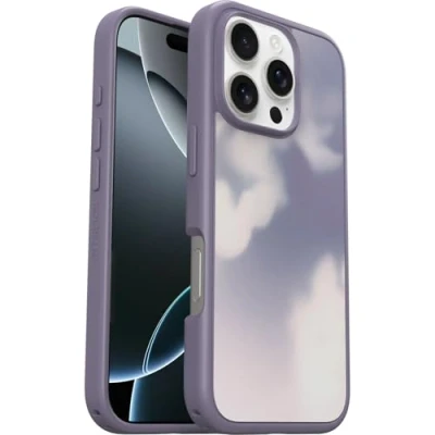 Abbildung von OtterBox Symmetry Series MagSafe Hülle für iPhone 16 Pro, stoßfest, sturzsicher, dünne Schutzhülle, 3X mehr Stürze als nach Militärstandard, Blue Clouds