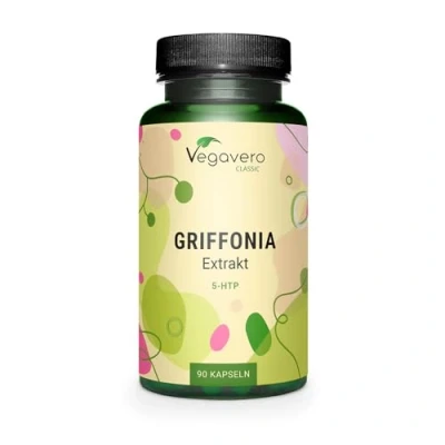 Abbildung von 5 HTP 200 mg Kapseln Griffonia Simplicifolia Samenextrakt Aus Afrika Vegan Laborgeprüft Ohne Zusatzstoffe Deutsche Produktion von Vegavero®