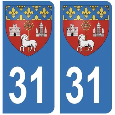 Abbildung von Hadexia Aufkleber für Nummernschild, Auto, 31, Wappen Toulouse