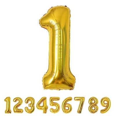Abbildung von Geburtstag zahlen luftballon 1 jahre Folienballon Kindergeburtstag deko Gold Mädchen Junge jahr 40&quot; 101cm Geburtstags fliegt mit Helium